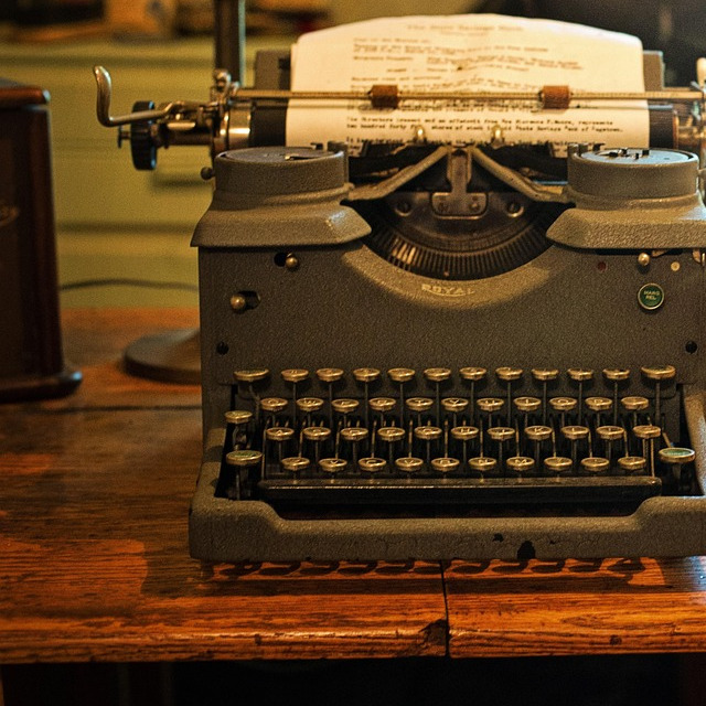author writing desk vintage typewriter